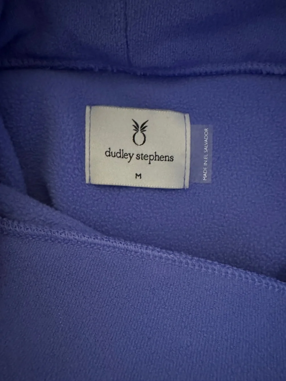 Dudley Stephens Greenpoint terry fleece tunic turtleneck, M, Royal Violet - Picture 4 of 5